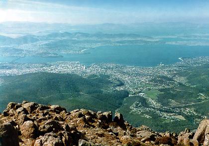 Hobart view from Mt Wellington